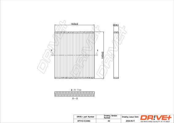 Dr!ve+ DP1110.12.0362 - Фильтр воздуха в салоне autosila-amz.com