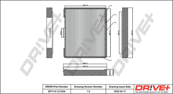 Dr!ve+ DP1110.12.0334 - Фильтр воздуха в салоне autosila-amz.com