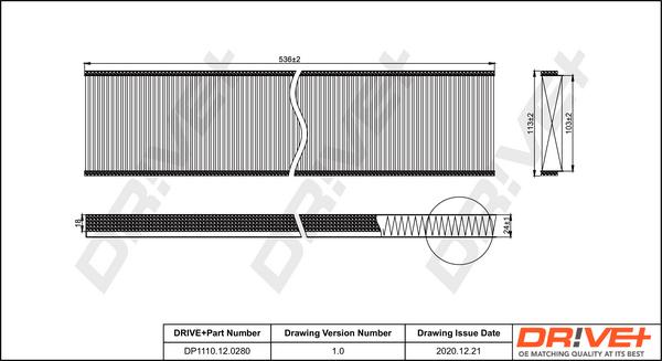 Dr!ve+ DP1110.12.0280 - Фильтр воздуха в салоне autosila-amz.com