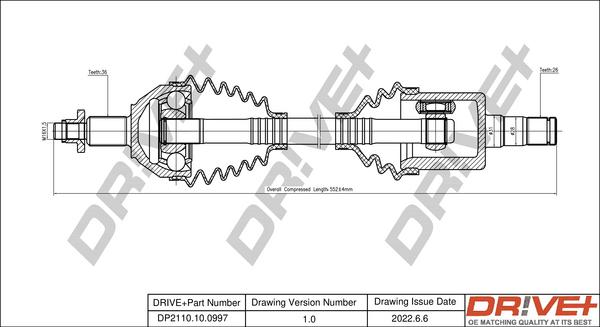 Dr!ve+ DP2110.10.0997 - Приводной вал autosila-amz.com