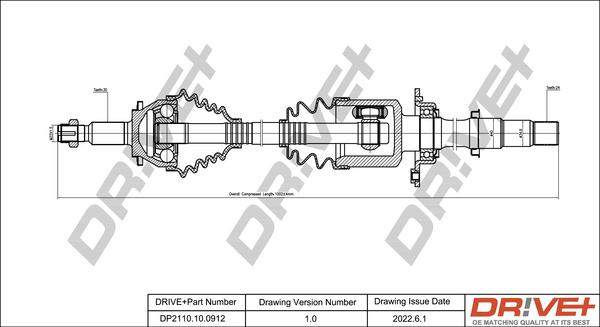 Dr!ve+ DP2110.10.0912 - Приводной вал autosila-amz.com