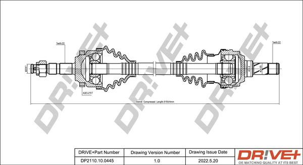 Dr!ve+ DP2110.10.0445 - Приводной вал autosila-amz.com