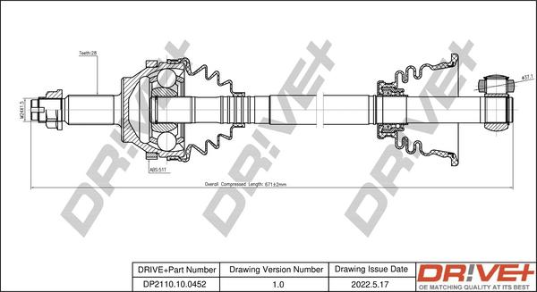 Dr!ve+ DP2110.10.0452 - Приводной вал autosila-amz.com