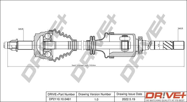 Dr!ve+ DP2110.10.0461 - Приводной вал autosila-amz.com