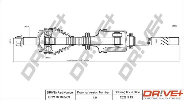 Dr!ve+ DP2110.10.0463 - Приводной вал autosila-amz.com