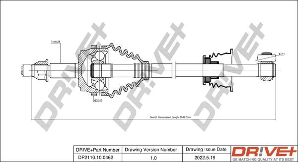 Dr!ve+ DP2110.10.0462 - Приводной вал autosila-amz.com