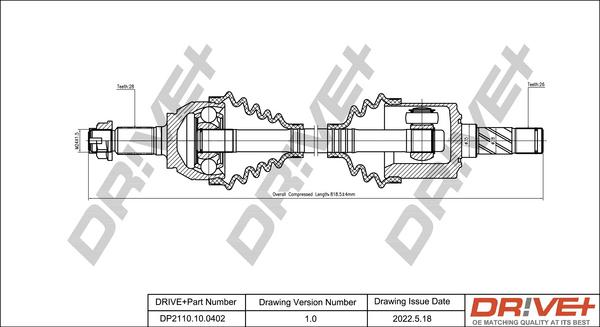 Dr!ve+ DP2110.10.0402 - Приводной вал autosila-amz.com