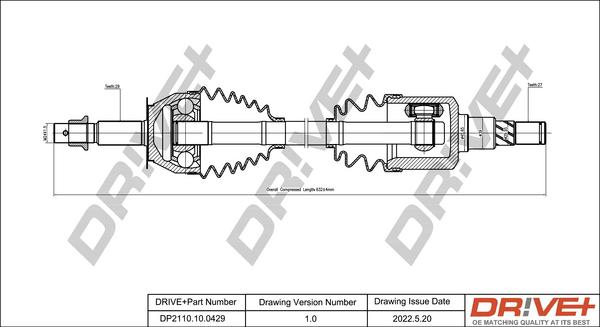 Dr!ve+ DP2110.10.0429 - Приводной вал autosila-amz.com