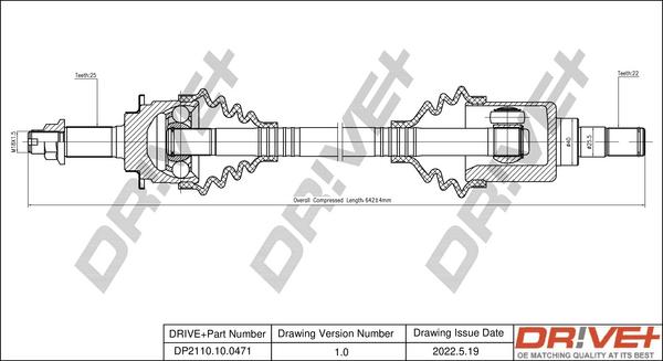 Dr!ve+ DP2110.10.0471 - Приводной вал autosila-amz.com