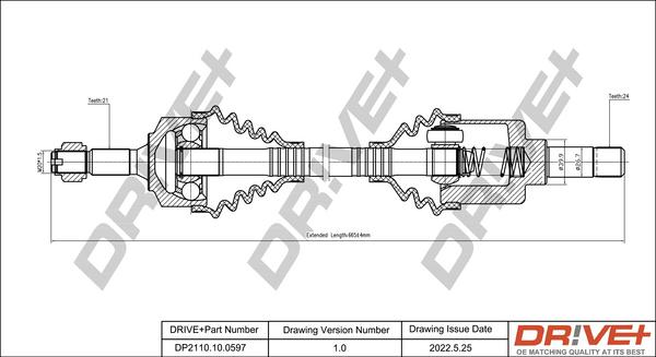 Dr!ve+ DP2110.10.0597 - Приводной вал autosila-amz.com