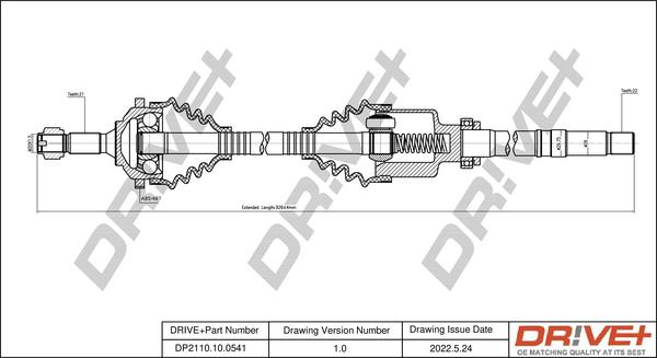 Dr!ve+ DP2110.10.0541 - Приводной вал autosila-amz.com