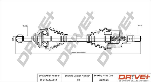 Dr!ve+ DP2110.10.0542 - Приводной вал autosila-amz.com