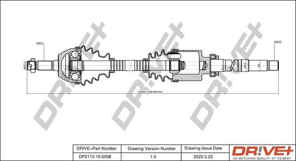 Dr!ve+ DP2110.10.0558 - Приводной вал autosila-amz.com