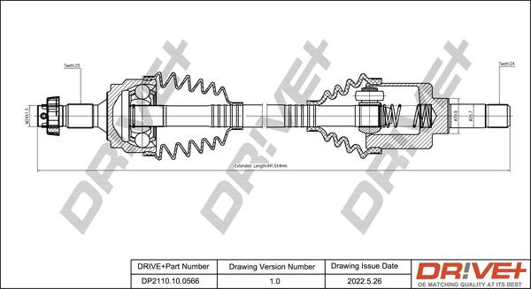 Dr!ve+ DP2110.10.0566 - Приводной вал autosila-amz.com