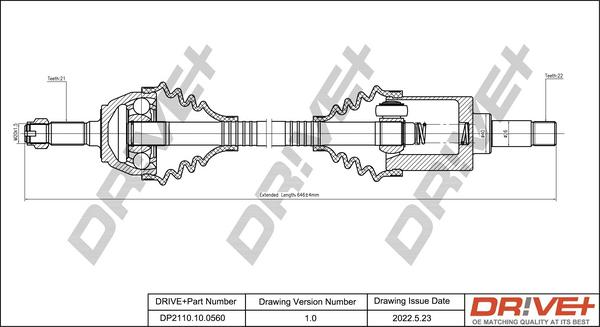 Dr!ve+ DP2110.10.0560 - Приводной вал autosila-amz.com