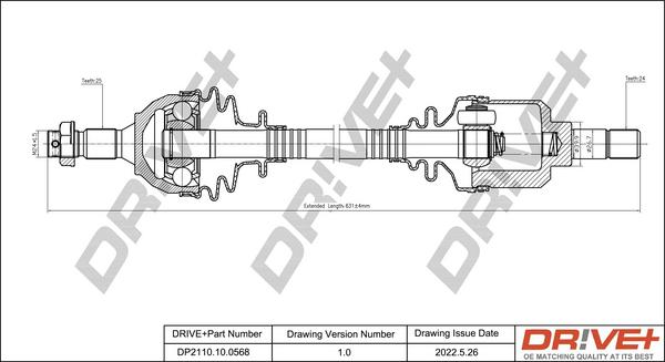 Dr!ve+ DP2110.10.0568 - Приводной вал autosila-amz.com