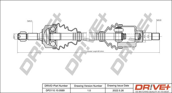 Dr!ve+ DP2110.10.0589 - Приводной вал autosila-amz.com