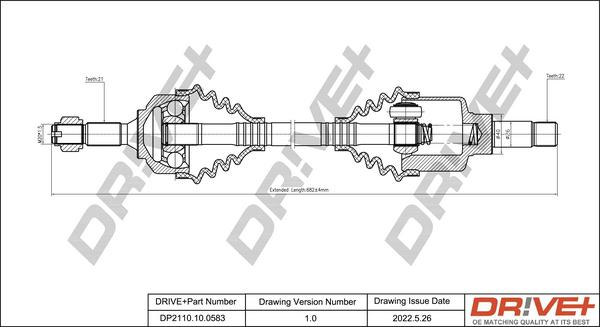 Dr!ve+ DP2110.10.0583 - Приводной вал autosila-amz.com