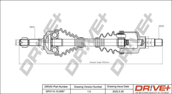 Dr!ve+ DP2110.10.0587 - Приводной вал autosila-amz.com