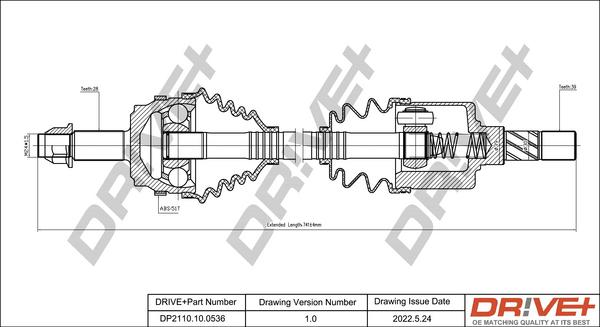 Dr!ve+ DP2110.10.0536 - Приводной вал autosila-amz.com