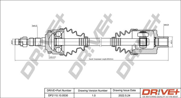 Dr!ve+ DP2110.10.0530 - Приводной вал autosila-amz.com