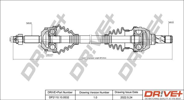 Dr!ve+ DP2110.10.0532 - Приводной вал autosila-amz.com