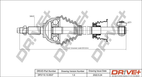 Dr!ve+ DP2110.10.0537 - Приводной вал autosila-amz.com