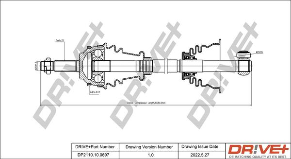 Dr!ve+ DP2110.10.0697 - Приводной вал autosila-amz.com