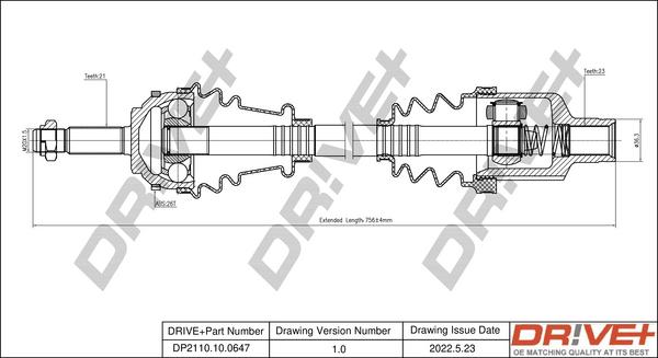 Dr!ve+ DP2110.10.0647 - Приводной вал autosila-amz.com