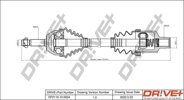 Dr!ve+ DP2110.10.0654 - Приводной вал autosila-amz.com