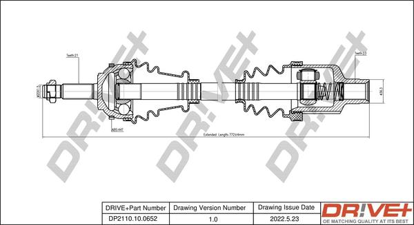 Dr!ve+ DP2110.10.0652 - Приводной вал autosila-amz.com