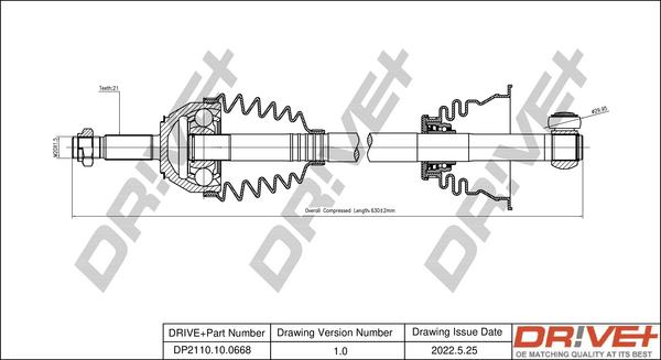 Dr!ve+ DP2110.10.0668 - Приводной вал autosila-amz.com