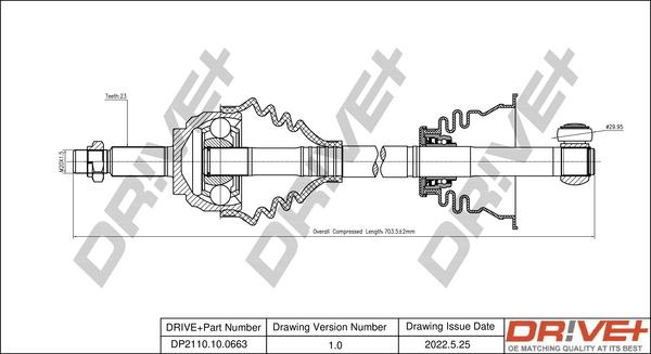 Dr!ve+ DP2110.10.0663 - Приводной вал autosila-amz.com