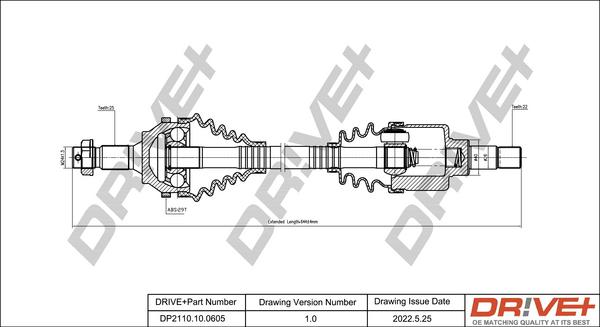 Dr!ve+ DP2110.10.0605 - Приводной вал autosila-amz.com