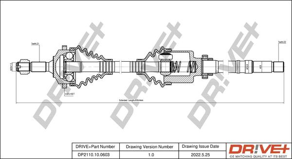 Dr!ve+ DP2110.10.0603 - Приводной вал autosila-amz.com