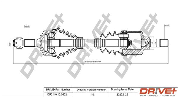 Dr!ve+ DP2110.10.0602 - Приводной вал autosila-amz.com