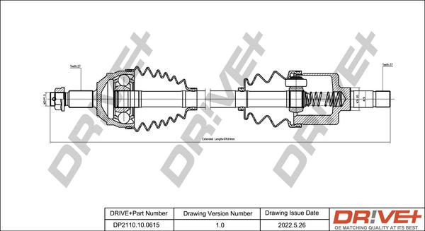 Dr!ve+ DP2110.10.0615 - Приводной вал autosila-amz.com