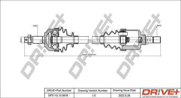 Dr!ve+ DP2110.10.0616 - Приводной вал autosila-amz.com