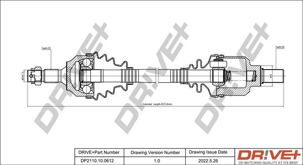 Dr!ve+ DP2110.10.0612 - Приводной вал autosila-amz.com