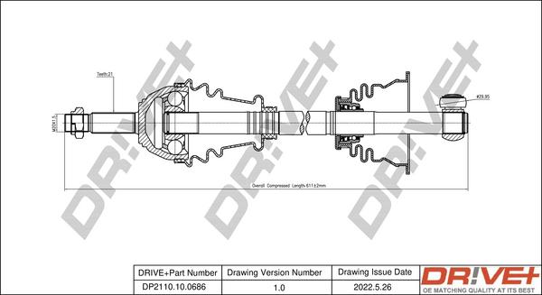 Dr!ve+ DP2110.10.0686 - Приводной вал autosila-amz.com