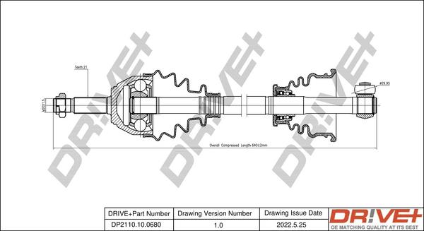 Dr!ve+ DP2110.10.0680 - Приводной вал autosila-amz.com