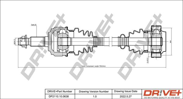 Dr!ve+ DP2110.10.0638 - Приводной вал autosila-amz.com