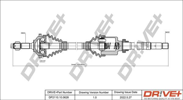 Dr!ve+ DP2110.10.0628 - Приводной вал autosila-amz.com