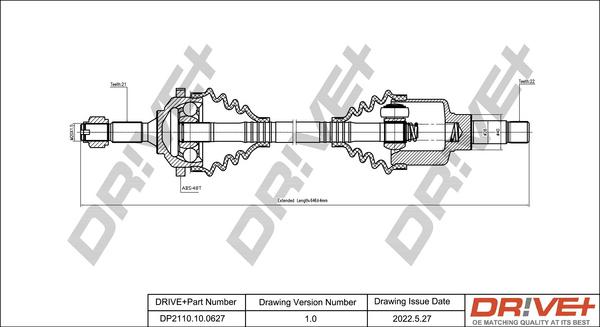 Dr!ve+ DP2110.10.0627 - Приводной вал autosila-amz.com