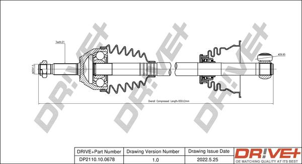 Dr!ve+ DP2110.10.0678 - Приводной вал autosila-amz.com