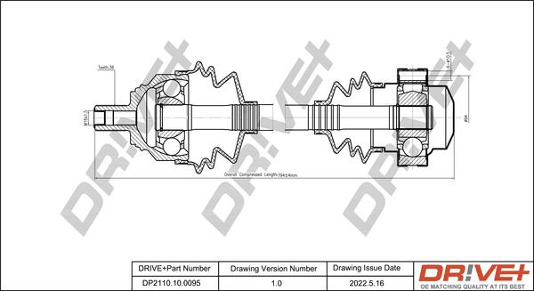 Dr!ve+ DP2110.10.0095 - Приводной вал autosila-amz.com