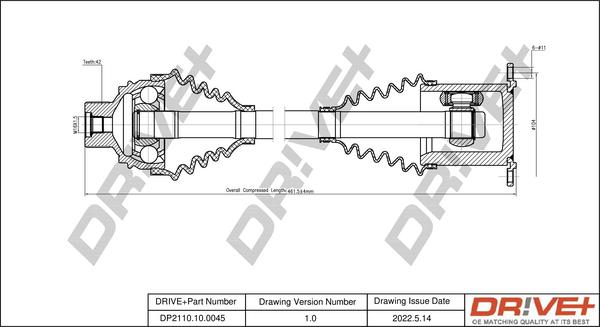 Dr!ve+ DP2110.10.0045 - Приводной вал autosila-amz.com