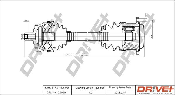 Dr!ve+ DP2110.10.0069 - Приводной вал autosila-amz.com