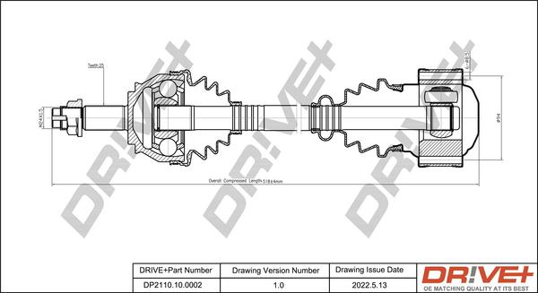 Dr!ve+ DP2110.10.0002 - Приводной вал autosila-amz.com