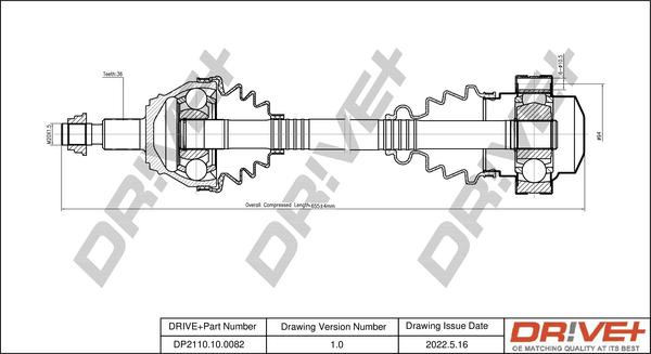 Dr!ve+ DP2110.10.0082 - Приводной вал autosila-amz.com